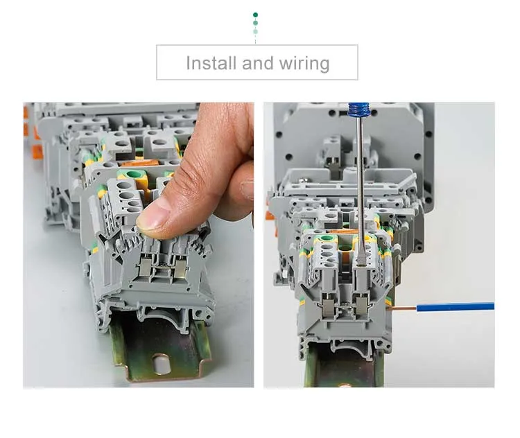 UK Hesi 4mm Screw Type DIN Rail Fuse Terminal Blocks with LED