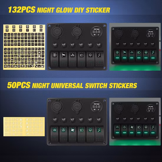 8-fach Schalttafel, 7*Dual-LED an