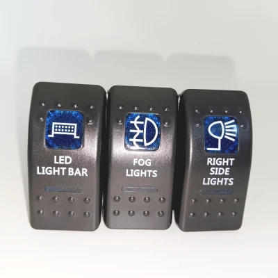 Kundenspezifischer Laser-Wippschalter für Fahrzeuge, 10 A, 125 V, Boot, LKW, Marine, Ein-Aus-Schalter mit LED