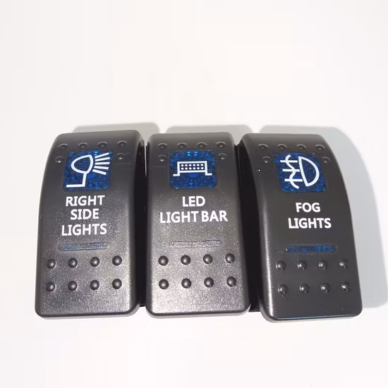 Kundenspezifischer Laser-Wippschalter für Fahrzeuge, 10 A, 125 V, Boot, LKW, Marine, Ein-Aus-Schalter mit LED